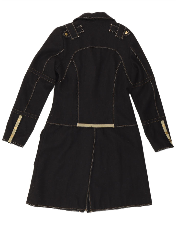 Vintage militær overfrakke til kvinder UK 10 Small Black Wool Classic