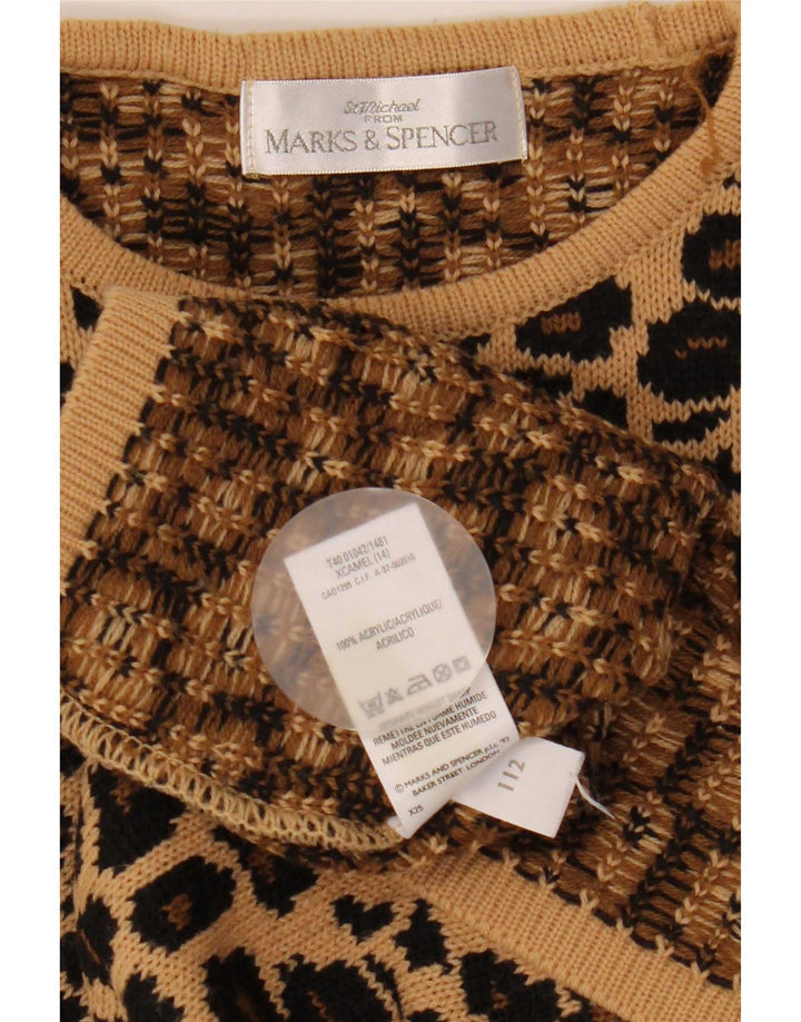 Marks & Spencer Dame sweater med rund hals DK 14 Stor Brun