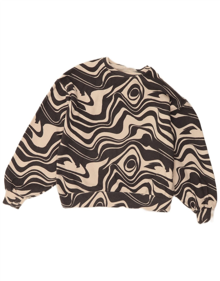 Zara piger abstrakt mønster sweatshirt sweater 13-14 år sort bomuld
