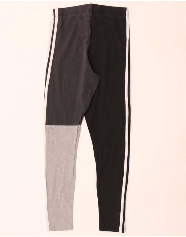 Adidas Womens Leggings UK 8/10 Small Black Colourblock