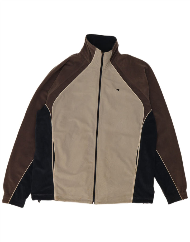 Diadora Herre træningsdragt topjakke UK 46 XL Grå Colourblock Polyester