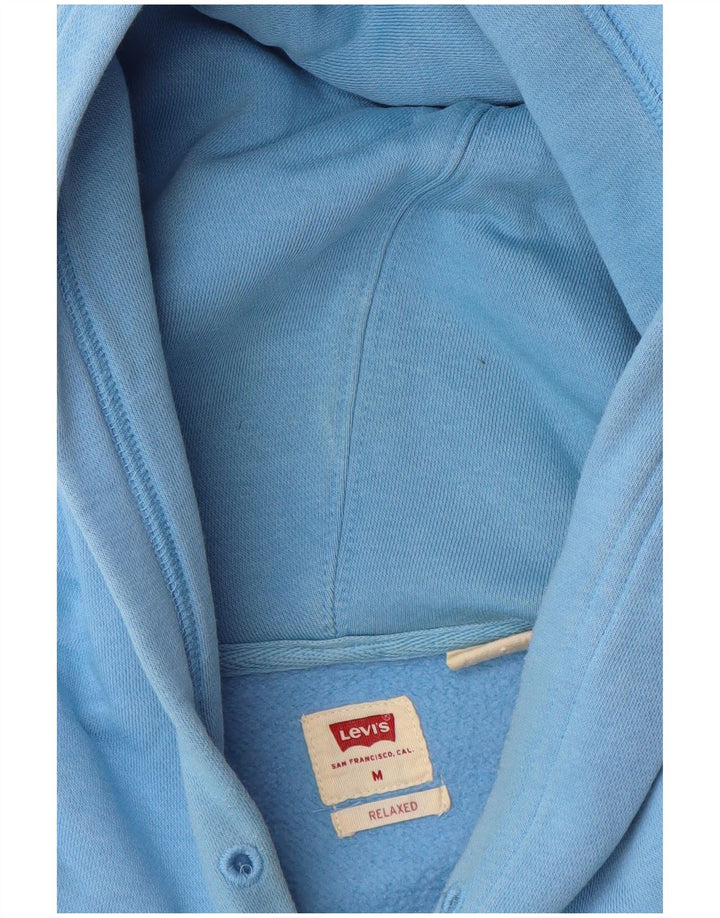 LEVI'S Mens Relaxed Fit Graphic Hoodie Jumper Medium Blue Cotton