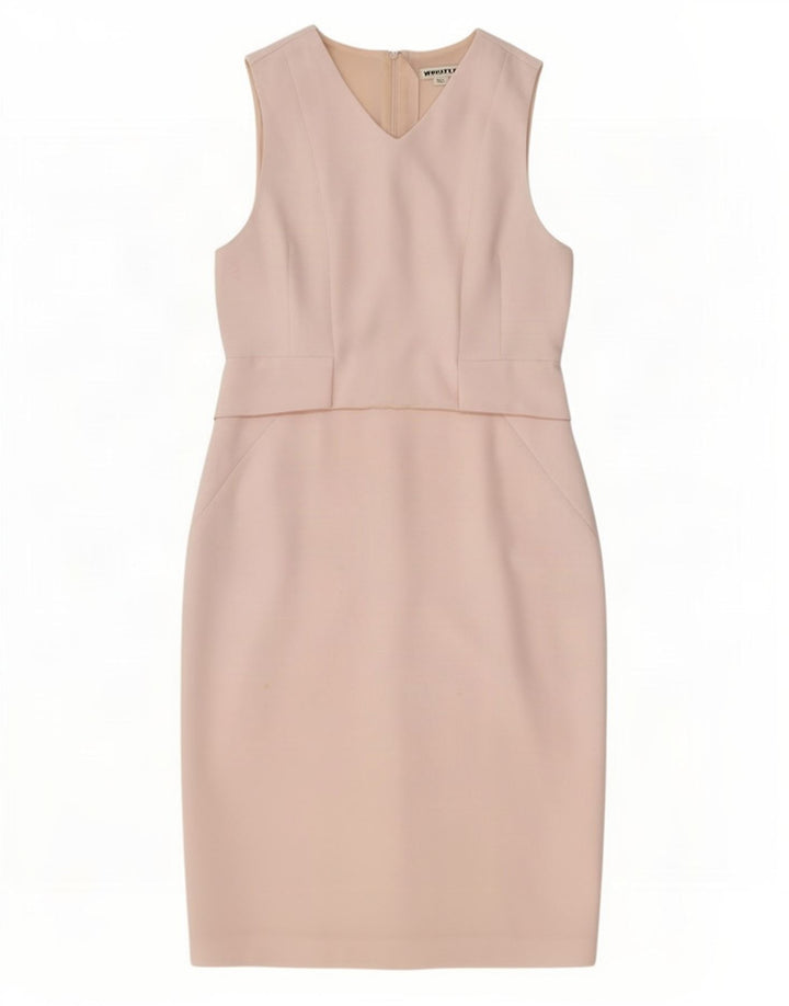 Whistle Womens Sleeveless Sheath Dress UK 12 Medium Pink Polyester