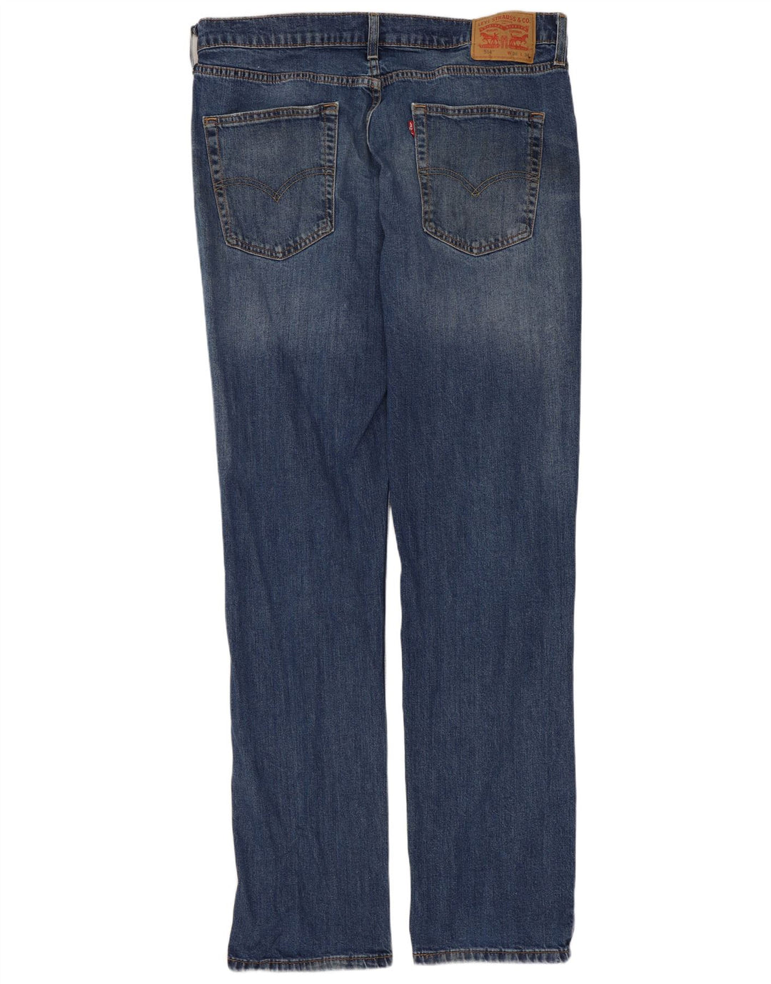 LEVI'S Herre 514 Straight Jeans W36 L34 Blå Bomuld