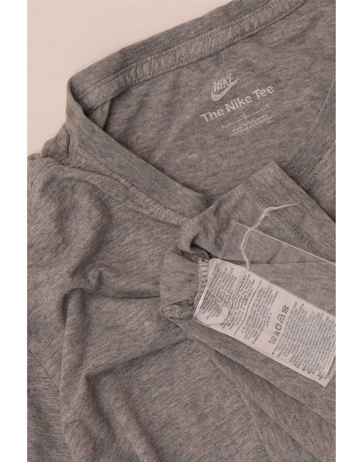 Nike Dame T-Shirt Top UK 16 Stor Grå Bomuld