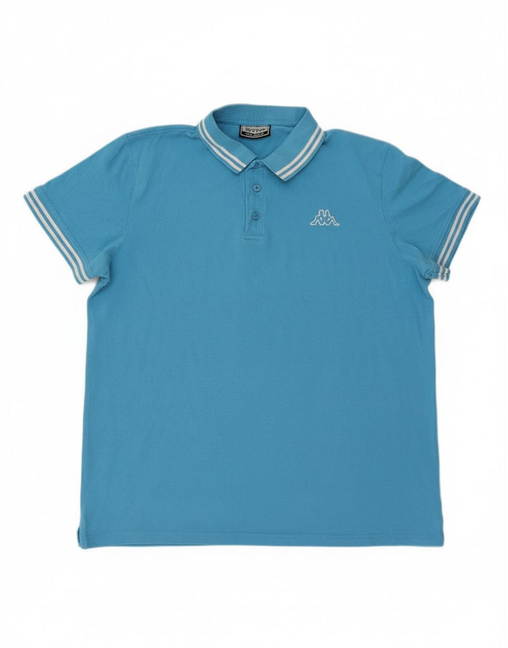 KAPPA Mens Polo Shirt 2XL Blue Cotton
