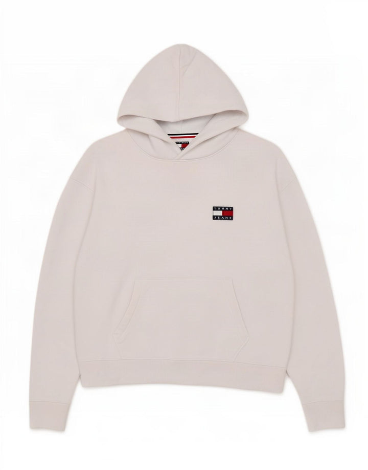 Tommy Hilfiger Dame Oversized Hoodie Jumper UK 10 Small White