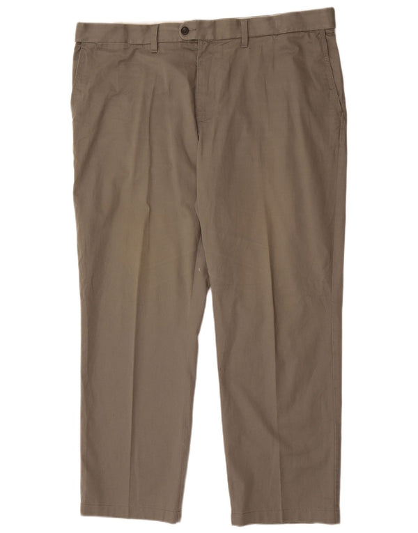Marks & Spencer Straight Chino-bukser til mænd W44 L31 Khaki Bomuld