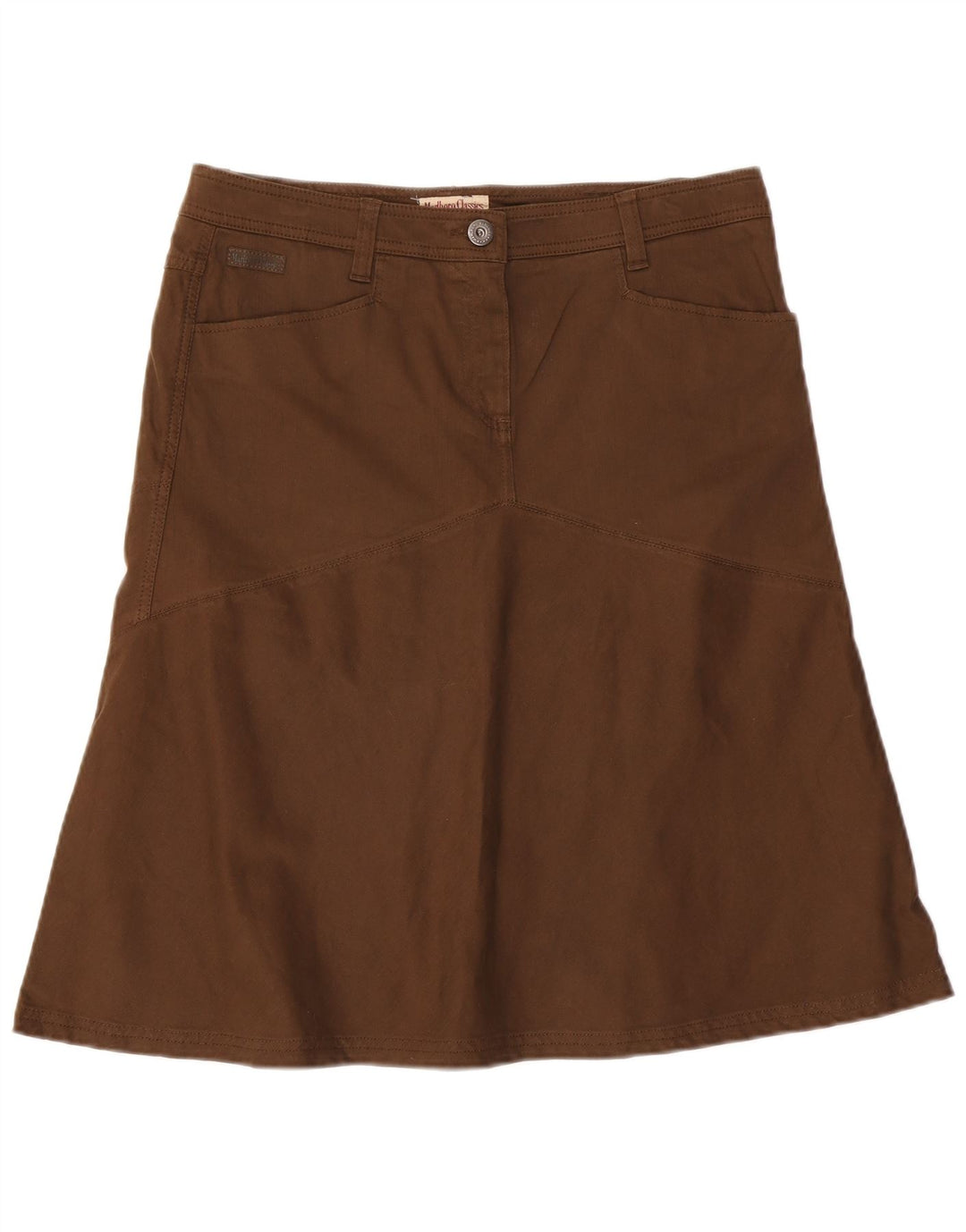 Marlboro Classics Dame A-Line nederdel EU 48 XL W36 Brun Bomuld Classic