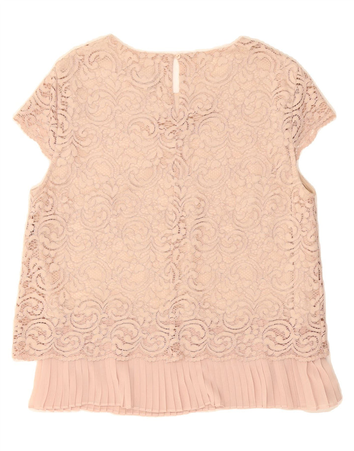 PHASE EIGHT Womens Blouse Top UK 12 Medium Beige Floral Polyamide Vintage Phase Eight and Second-Hand Phase Eight from Messina Hembry 