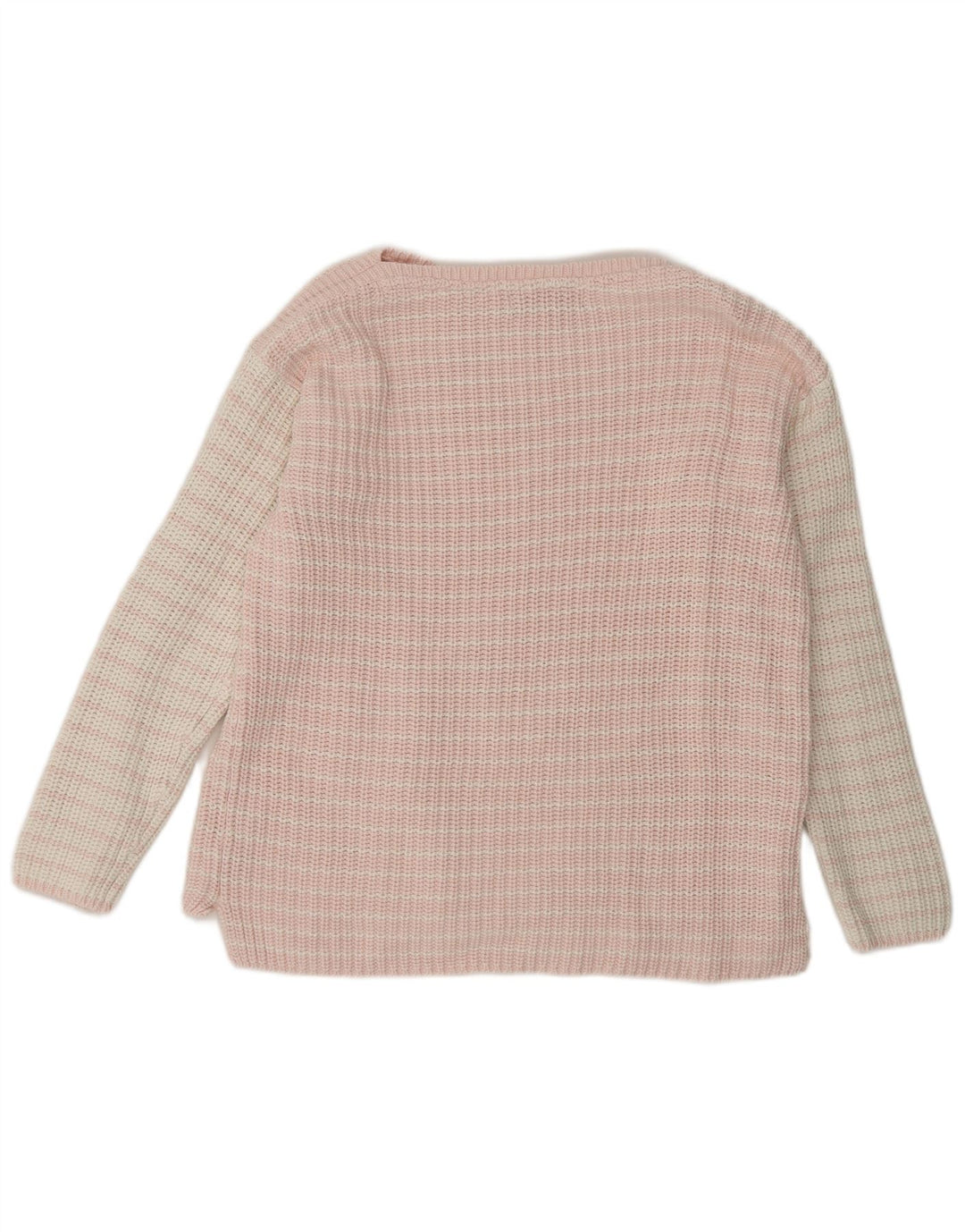 Marks & Spencer Dame Boat Neck Jumper Sweater UK 14 Medium Pink Stribet