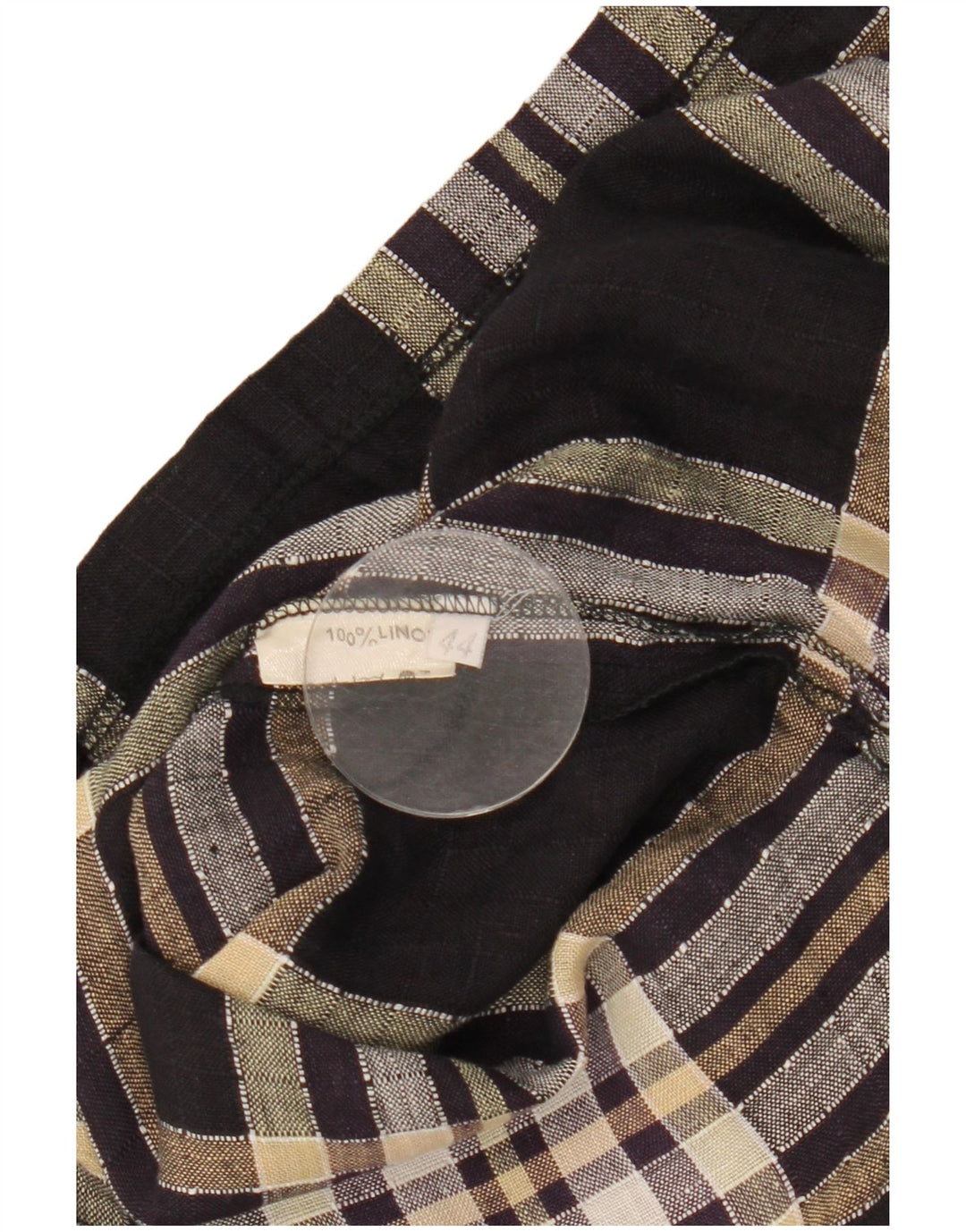 Vintage dame 1 knap kortærmet blazerjakke IT 44 Medium Sort Plaid