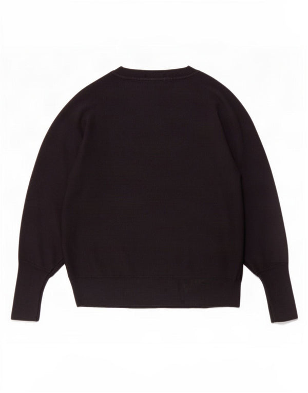 Marks & Spencer Dame Boat Neck Jumper Sweater UK 14 Medium Sort Akryl