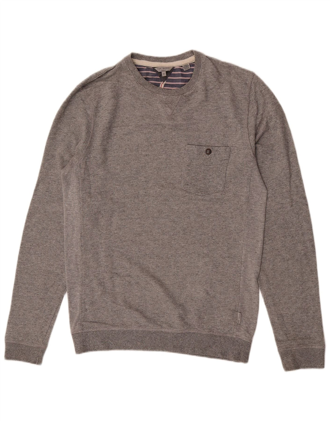 Ted Baker Sweatshirt til mænd Størrelse 2 Lille Grå Flecked Bomuld