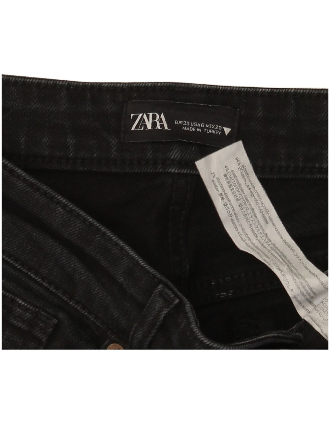 Zara Dame Bootcut Jeans EU 38 Small W28 L26 Sort Bomuld