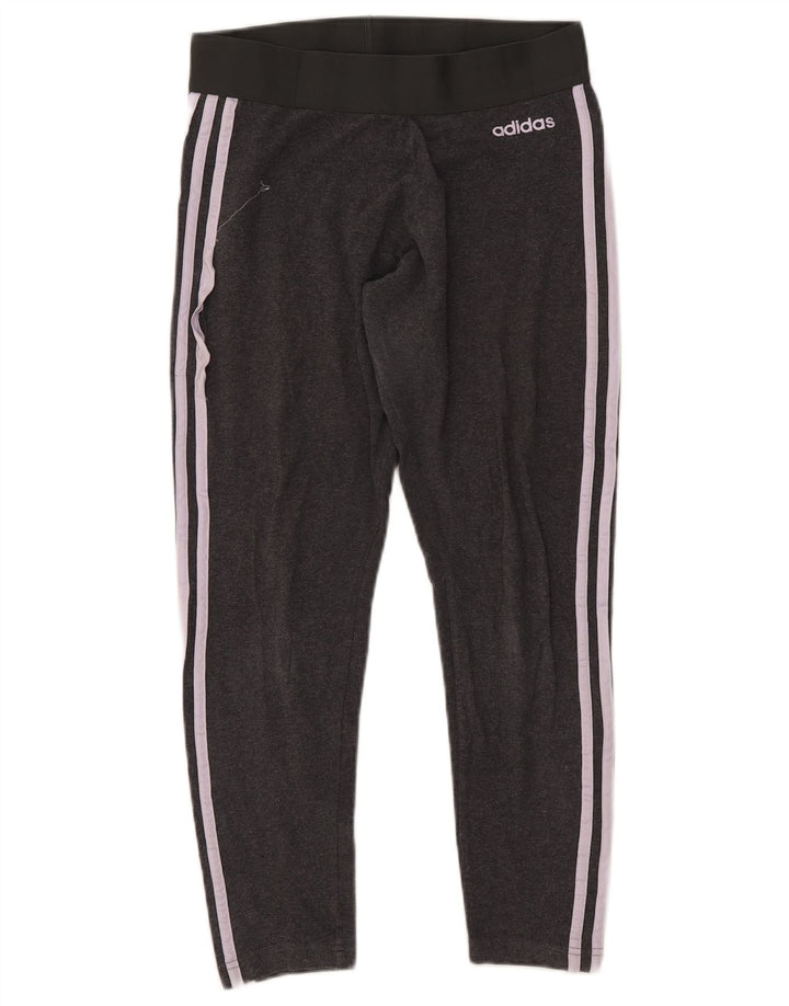 ADIDAS Dame Leggings UK 12 Medium Grey Bomuld