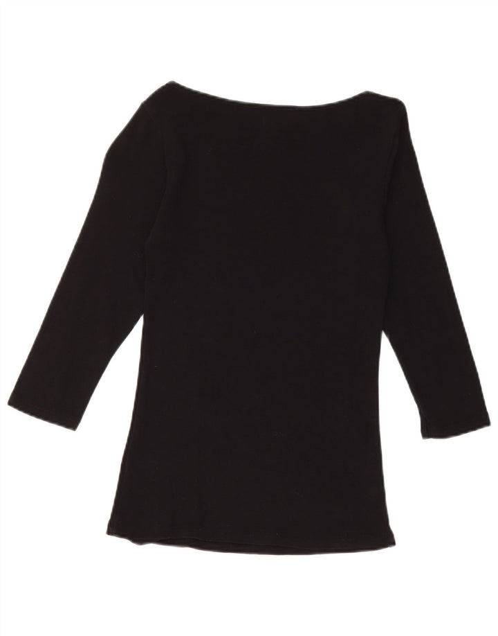 Zara Dame Top 3/4 ærme UK 8 Lille sort bomuld