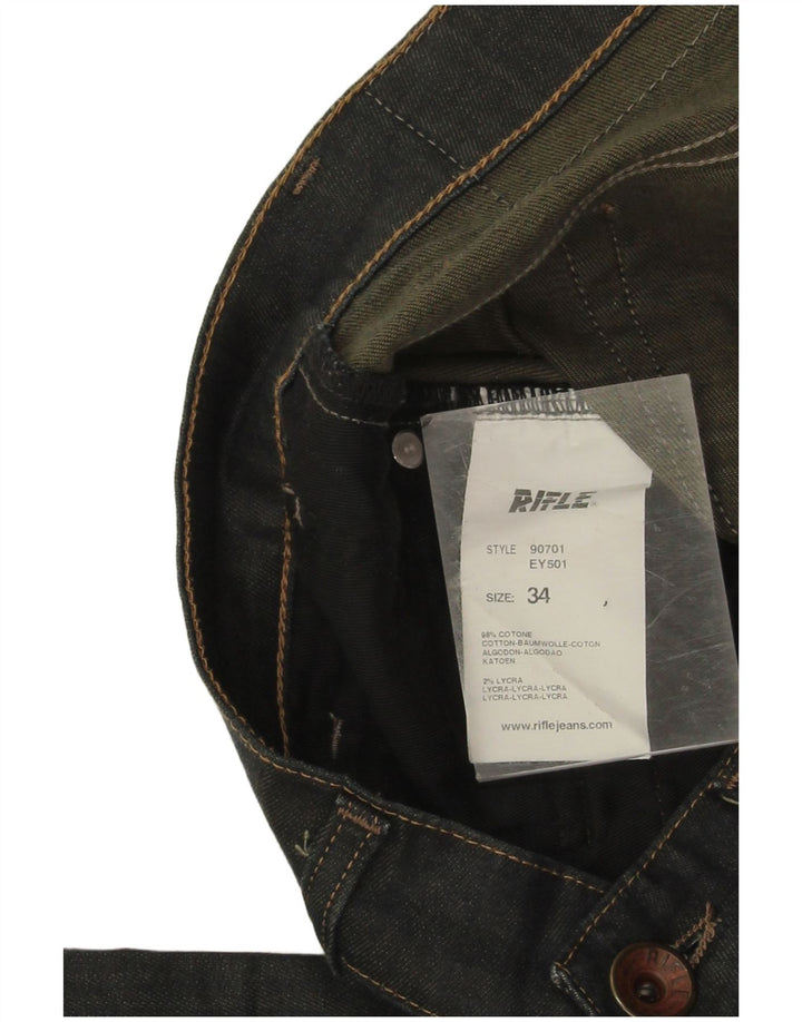 Rifle Herre Straight Jeans W34 L32 Grå Bomuld