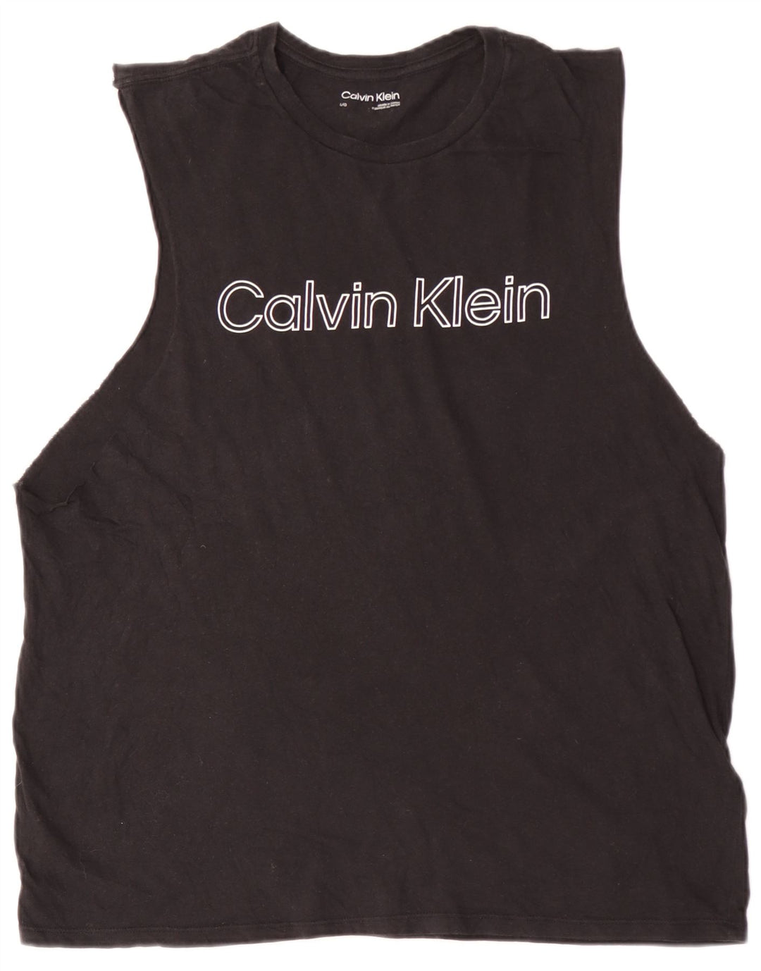 CALVIN KLEIN Herre Grafisk Vest Top Stor Sort Bomuld