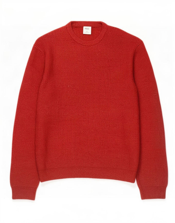 Marks & Spencer Herre sweater med rund hals 2XL rød polyamid