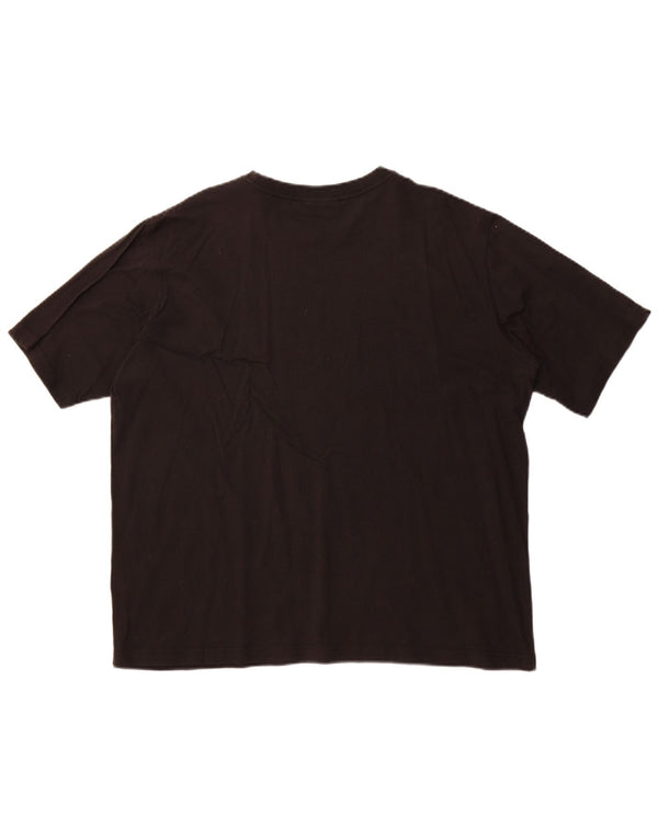 Sergio Tacchini Dame Grafisk T-Shirt Top UK 20 2XL Sort Bomuld