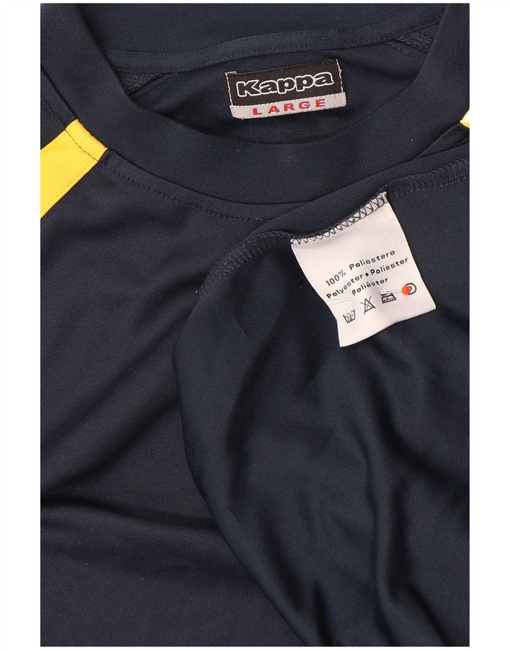 Kappa Herre T-Shirt Top Stor Marineblå Colourblock Polyester