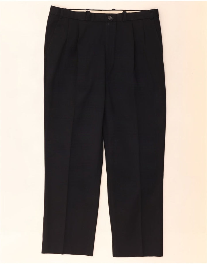 Marks & Spencer Herre Pegged Suit Bukser W36 L31 Marineblå Polyester