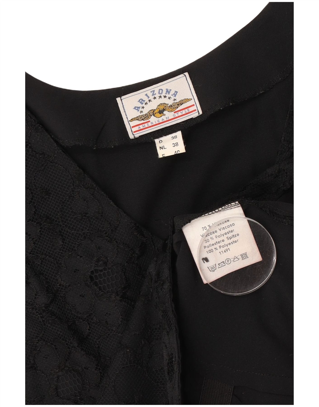 Arizona damevest EU 38 Medium Black Floral Viscose