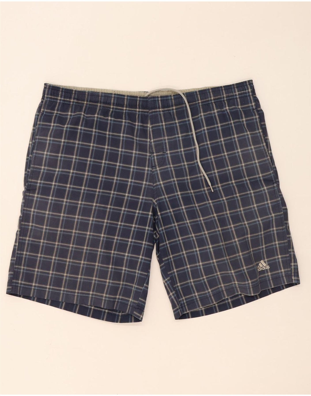 Adidas Badeshorts til mænd store marineblå ternet bomuld
