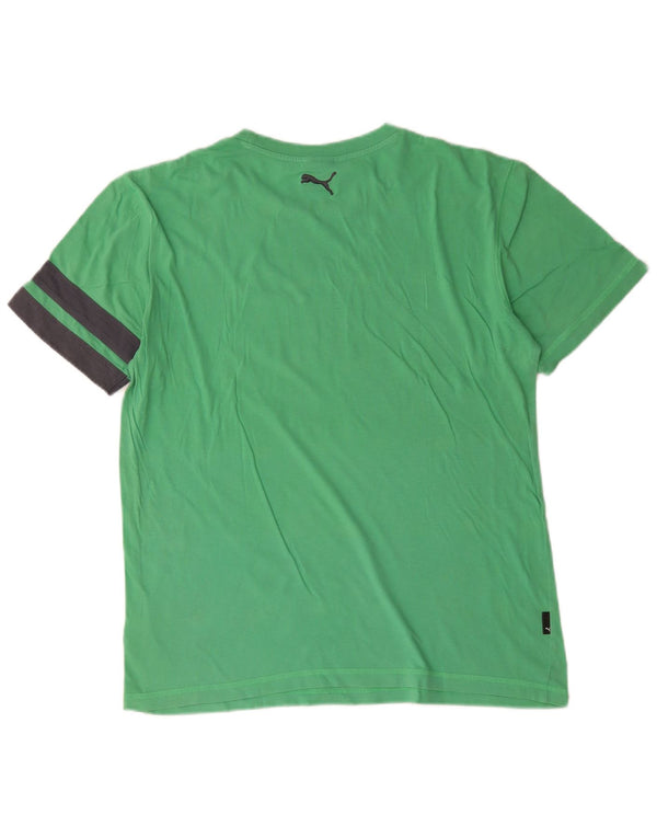 Puma Herre grafisk T-shirt Top Medium Grøn Colourblock Bomuld
