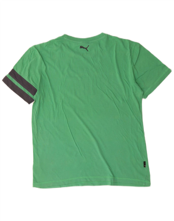 Puma Herre grafisk T-shirt Top Medium Grøn Colourblock Bomuld