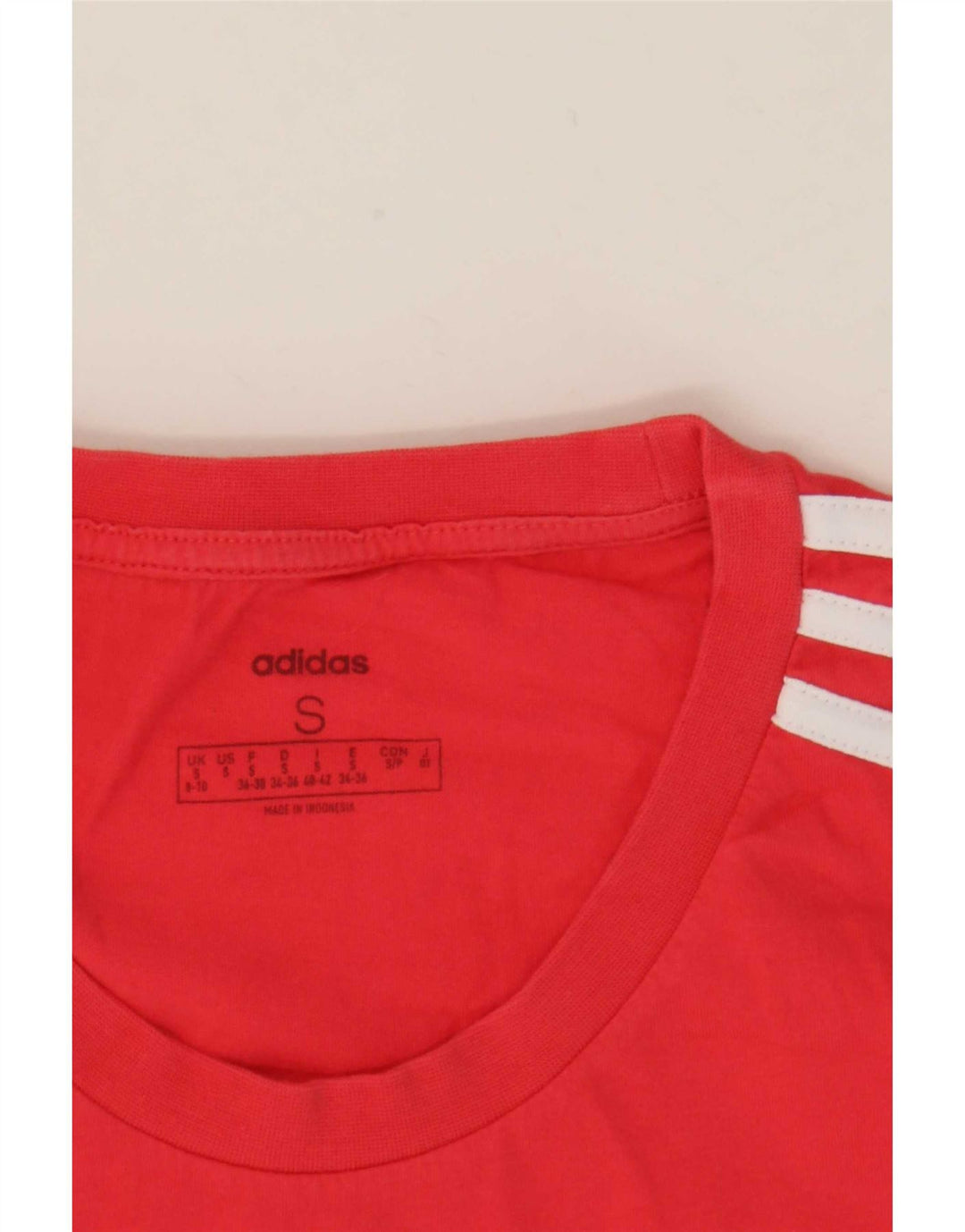 Adidas Dame T-Shirt Top UK 8/10 Lille Rød