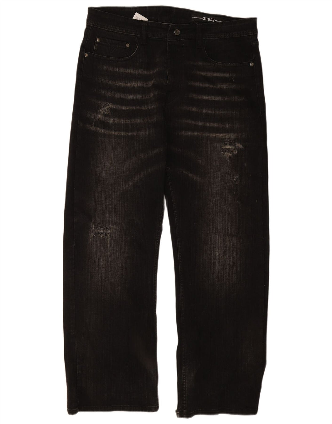 GUESS Straight jeans til mænd W36 L30 Sort bomuld