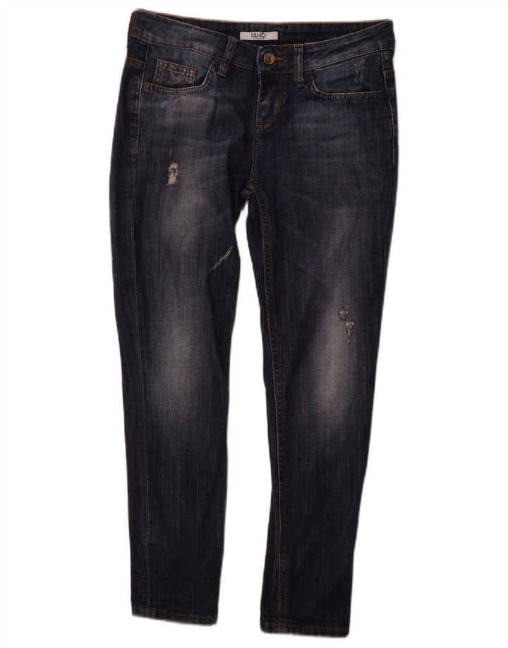 LIU JO Womens Cropped Jeans W30 L25 Navy Blue