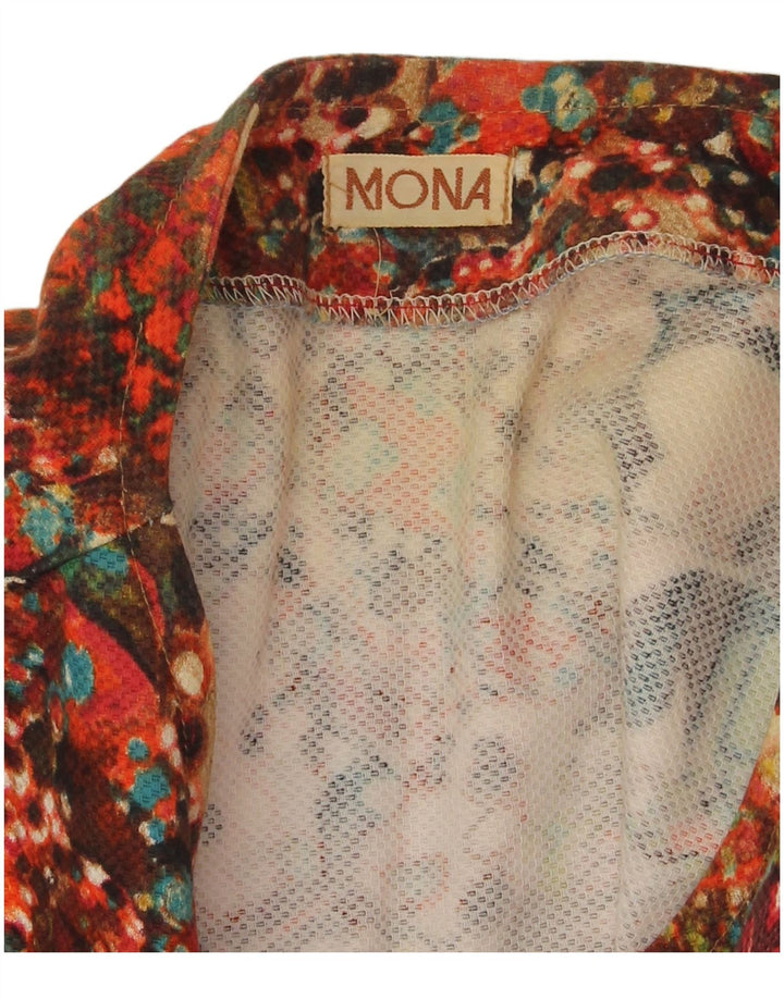 Mona Dame Oversized abstrakt mønster skjorte bluse UK 20 2XL Multifarvet