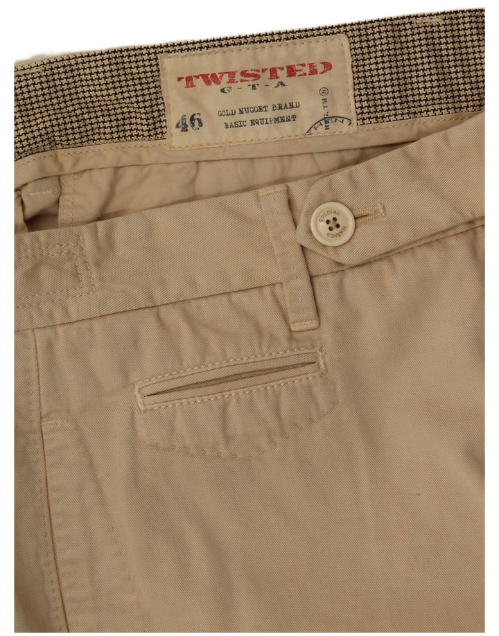 TWISTED TAILOR Herre Chino Shorts IT 46 Small W30 Beige Bomuld