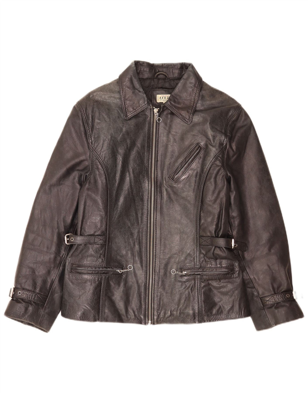 Sixty Womens Læderjakke UK 14 Large Black