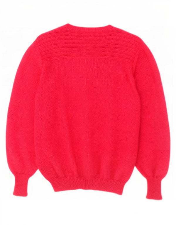 Vintage dame cardigan sweater UK 14 Medium Pink Mohair