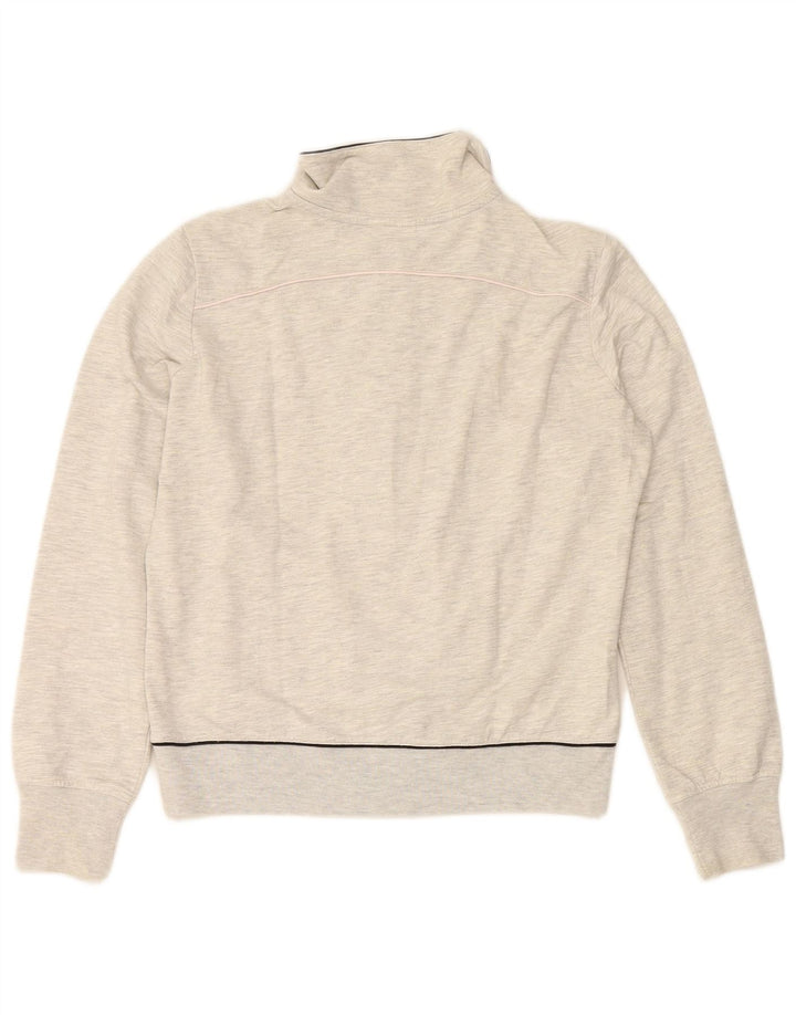 CHAMPION Womens Crop træningsdragt topjakke UK 14 Stor grå flækket bomuld