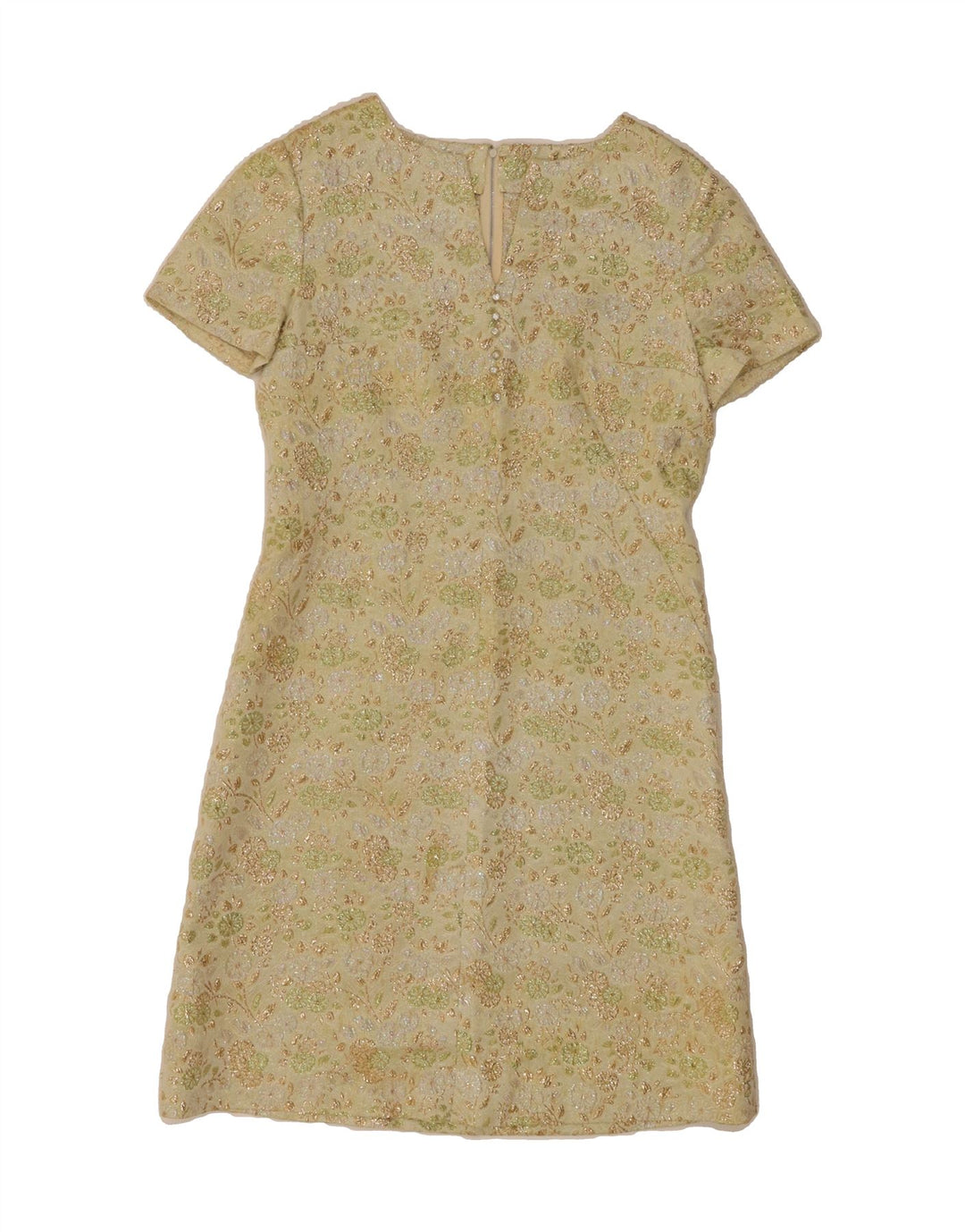 VINTAGE Womens Sheath Dress UK 12 Medium Yellow Floral Vintage Vintage and Second-Hand Vintage from Messina Hembry 