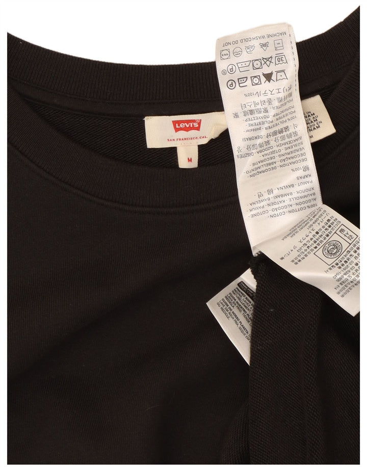 Levi's Dame Sweatshirt Jumper UK 14 Medium Sort Bomuld