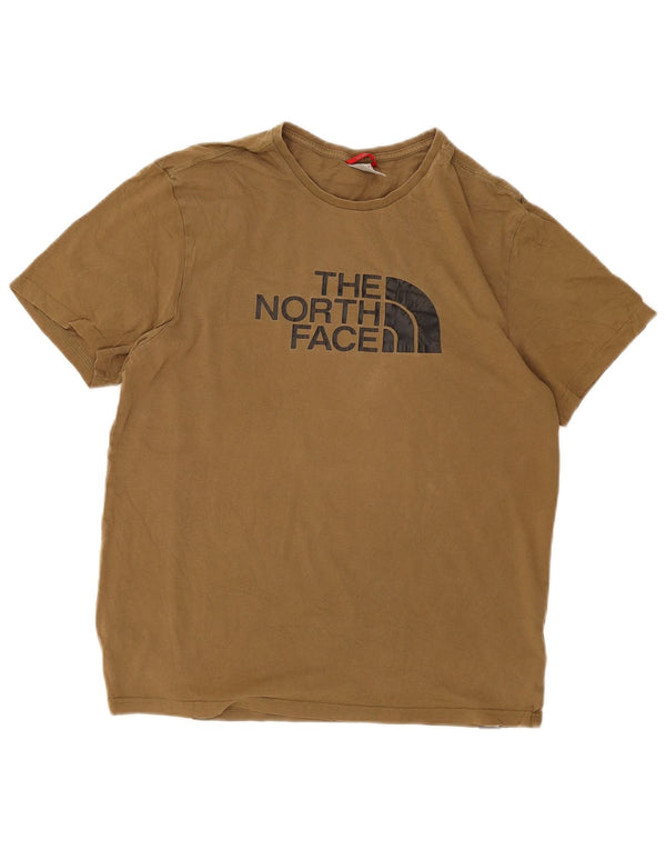 The North Face Herre grafisk T-shirt Top Medium Khaki Bomuld