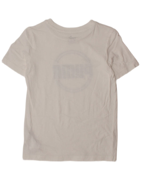 PUMA drenge grafisk t-shirt top 9-10 år hvid bomuld