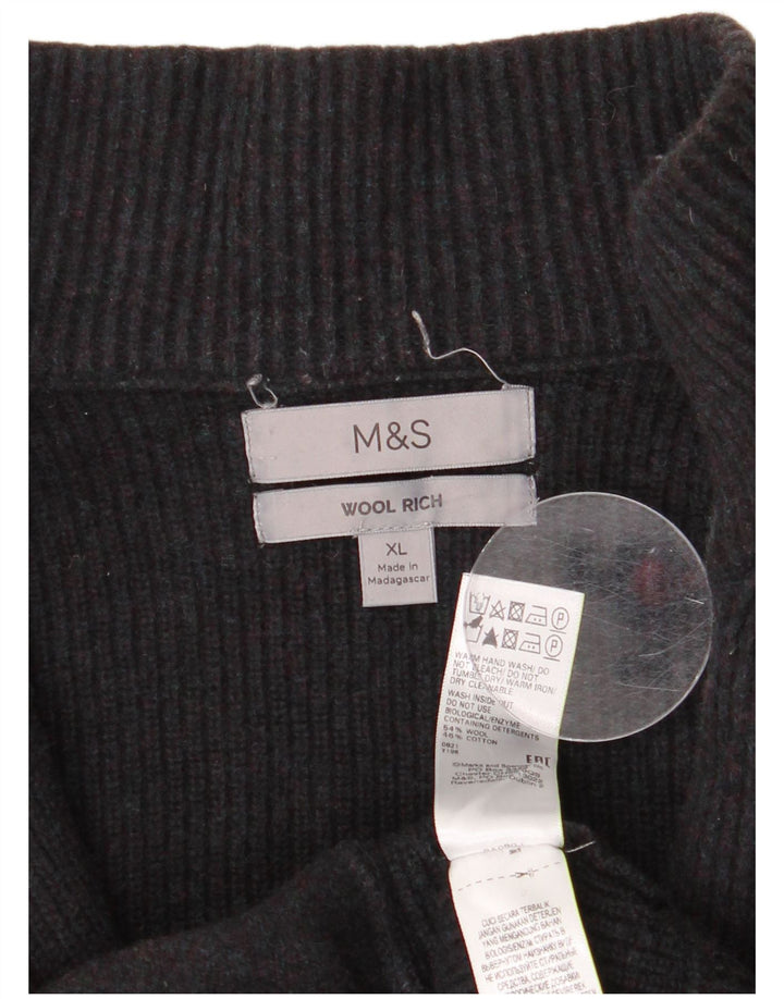 Marks & Spencer Dame Cardigan Sweater UK 18 XL Sort Uld