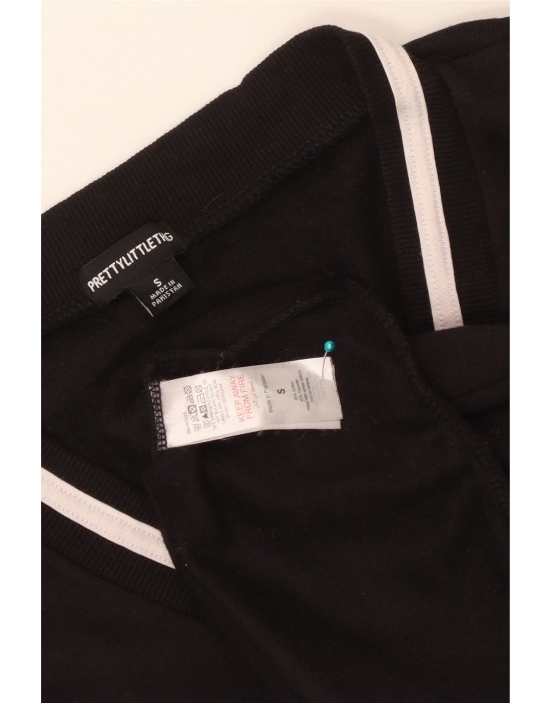 Prettylittlething Graphic Sweatshirt Jumper UK 10 Small Black