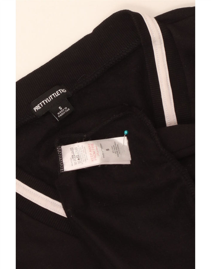 Prettylittlething Graphic Sweatshirt Jumper UK 10 Small Black