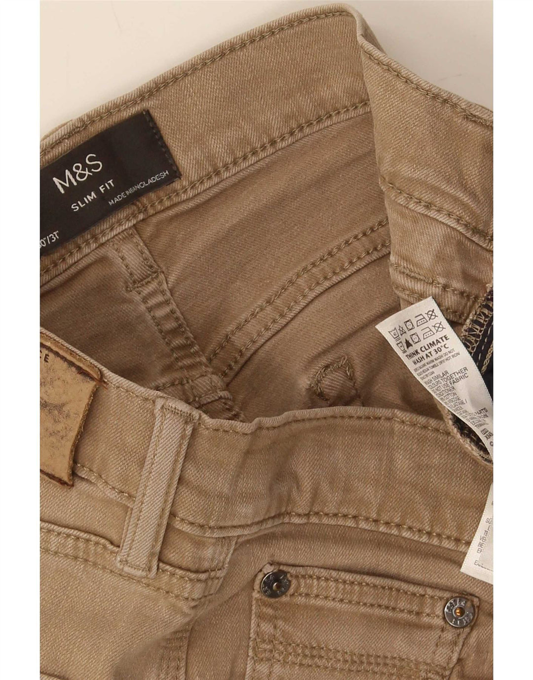 Marks & Spencer Herre Slim Jeans W30 L31 Brun Bomuld