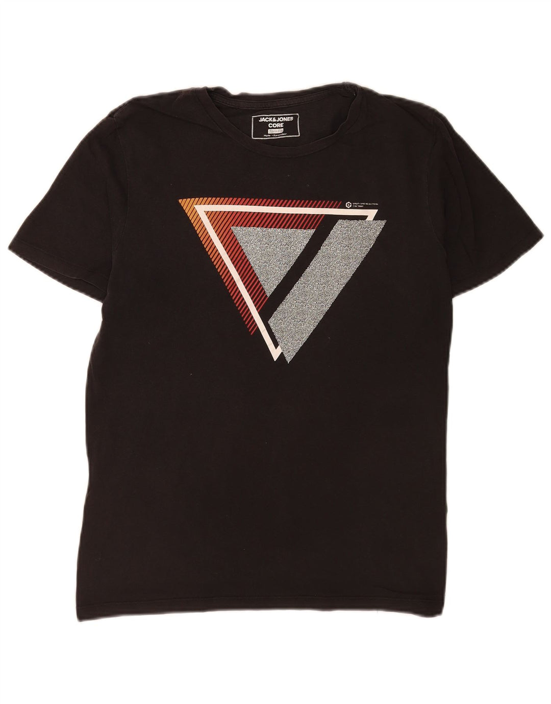 Jack & Jones Herre Slim Fit Grafisk T-shirt Top Medium Sort Bomuld