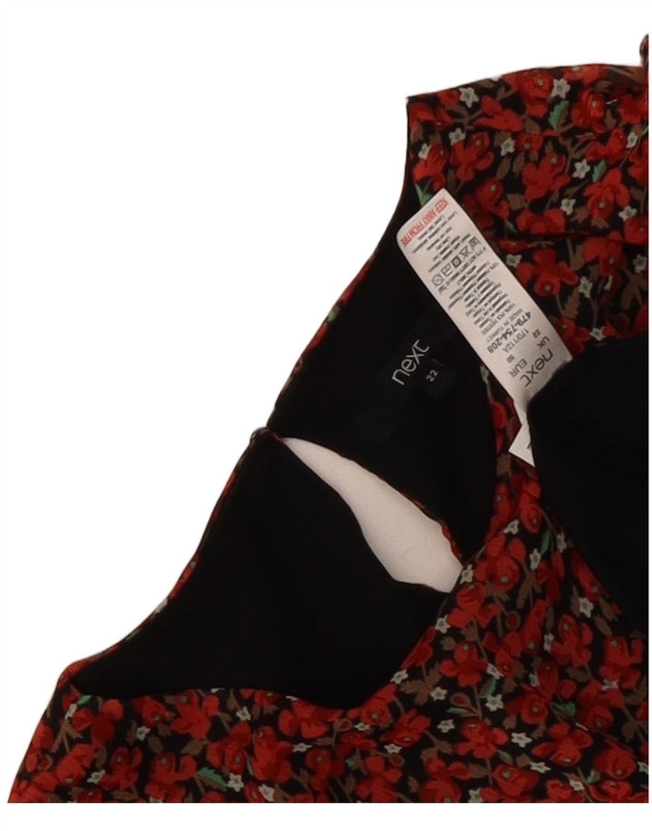 Næste Dame Langærmet Maxi Kjole UK 22 3XL Rød Floral Polyester