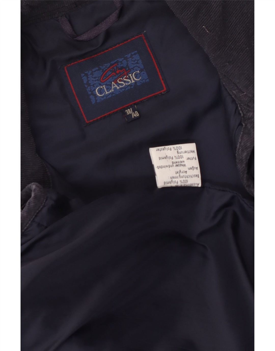 Vintage Dame Loose Fit quiltet jakke EU 38/40 Medium Navy Blue Polyamid